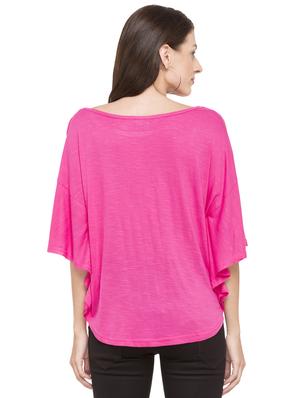 pink solid bat winged top - 15034135 - Standard Image - 3