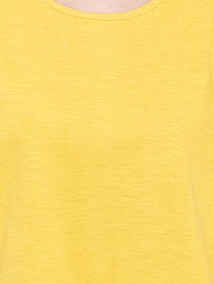 yellow solid cotton boxy top - 15034140 - Standard Image - 4