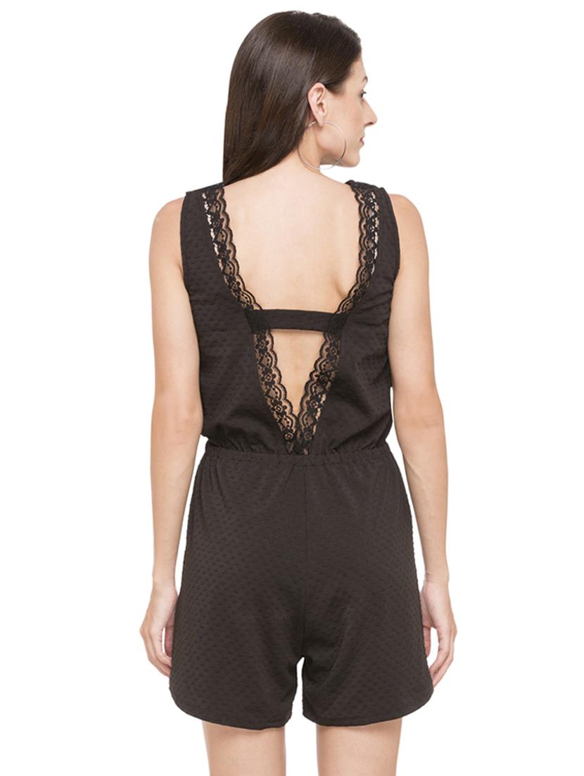 black solid romper - 15034176 - Zoom Image - 3