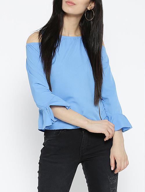 cold shoulder bell sleeved top - 15034225 - Standard Image - 1