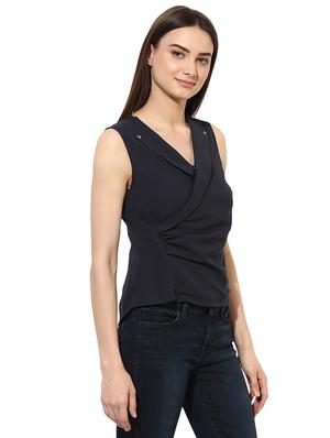 solid wrap polyester top - 15034334 - Standard Image - 2