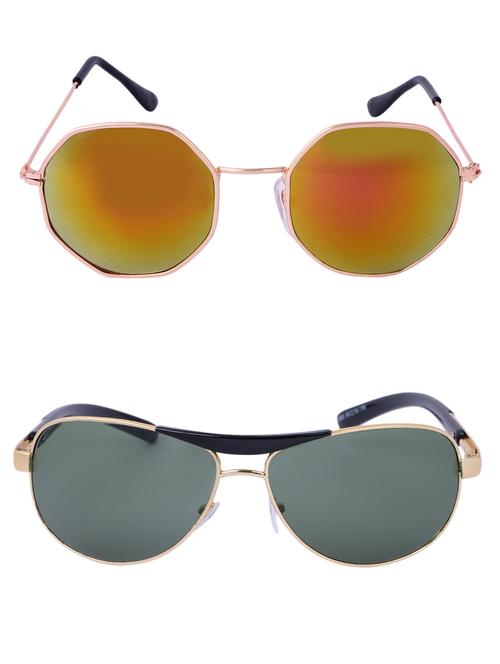 Amour-Propre Multicolor UV Protected Sunglass For Unisex- Pack Of 2 (AM_CMB_LP_3485) - 15034932 - Standard Image - 1