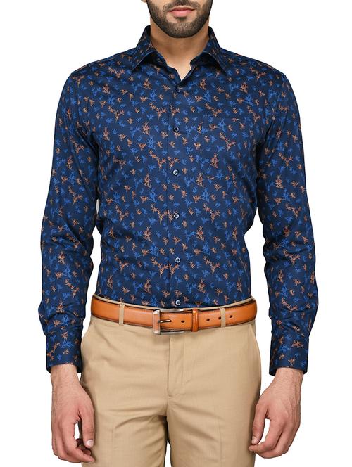 blue cotton casual shirt - 15036032 - Very Small Image - 1