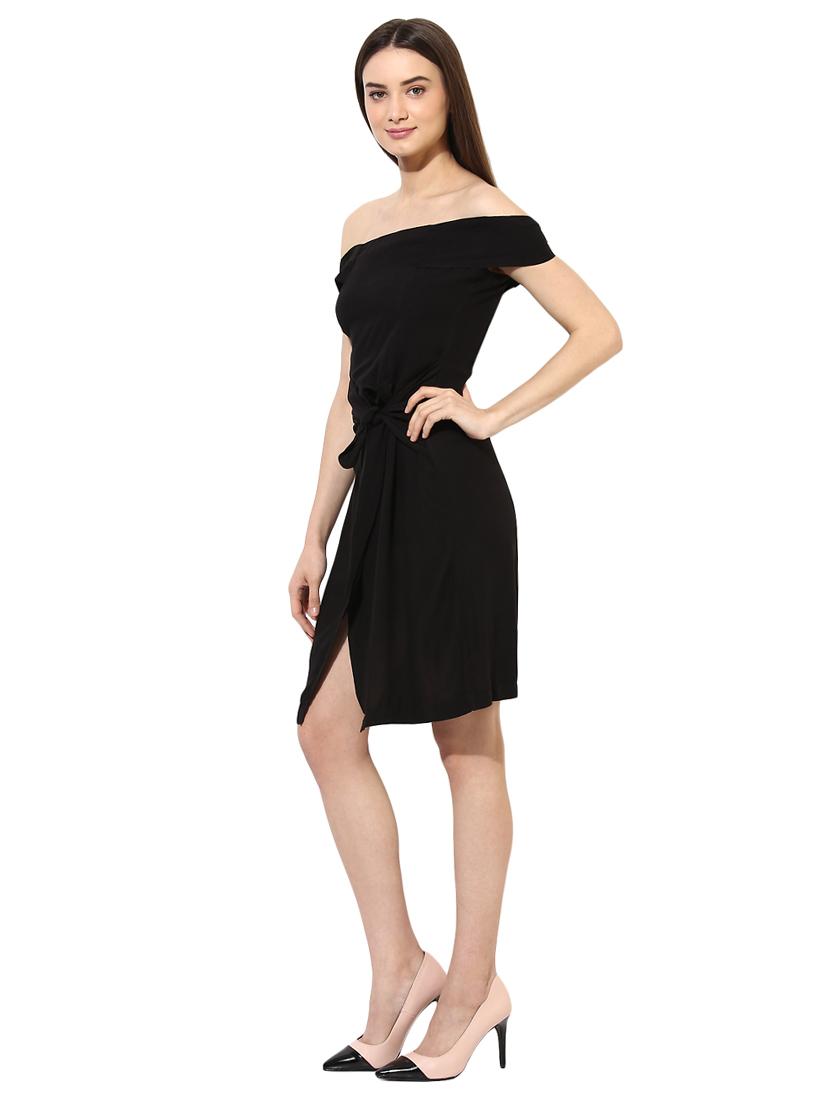 off shoulder tie-up front overlap dress - 15036089 - Zoom Image - 2