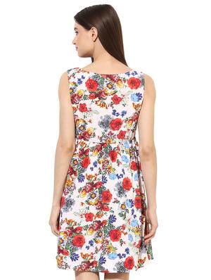 gathered waist floral flared dress - 15036091 - Standard Image - 3