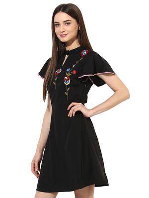 ruffle detail embroidered a-line dress - 15036101 - Standard Image - 3