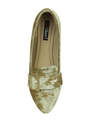 gold faux leather slip on ballerina - 15036807 - Standard Image - 4