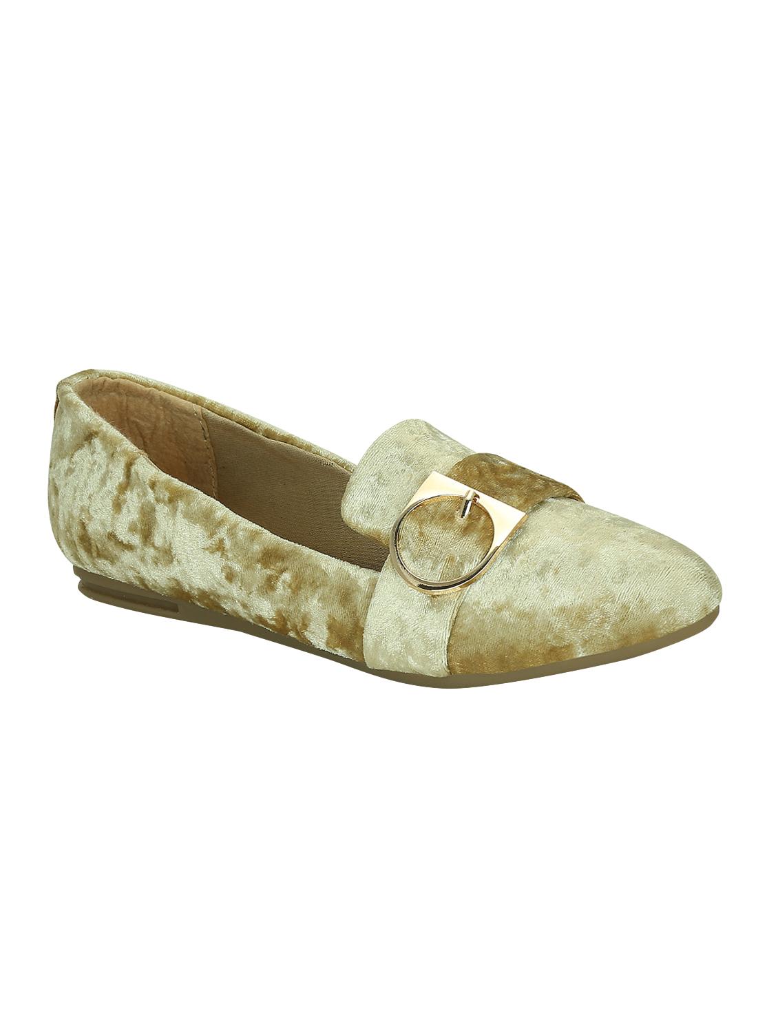 gold faux leather slip on ballerina - 15036807 - Zoom Image - 1