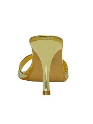 gold faux leather ethnic sandals - 15036810 - Standard Image - 3