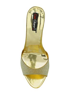 gold faux leather ethnic sandals - 15036810 - Standard Image - 4