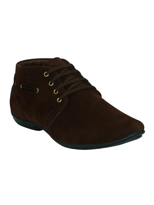 brown synthetic low ankle boots - 15036819 - Standard Image - 1