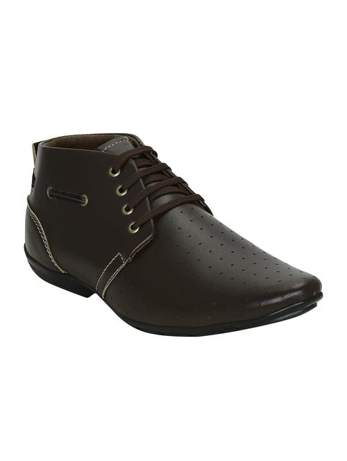 brown synthetic low ankle boots - 15036823 - Standard Image - 1