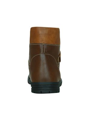 brown synthetic high ankle boots - 15036832 - Standard Image - 3