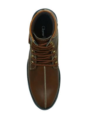 brown synthetic high ankle boots - 15036832 - Standard Image - 4