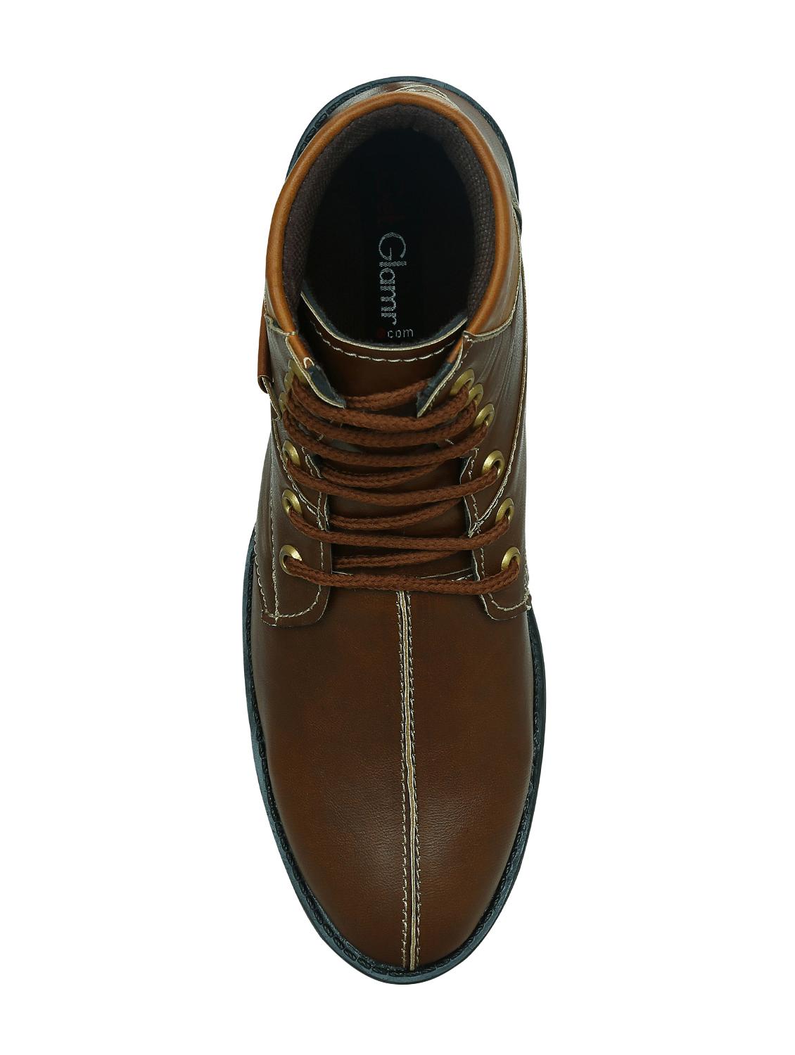 brown synthetic high ankle boots - 15036832 - Zoom Image - 4