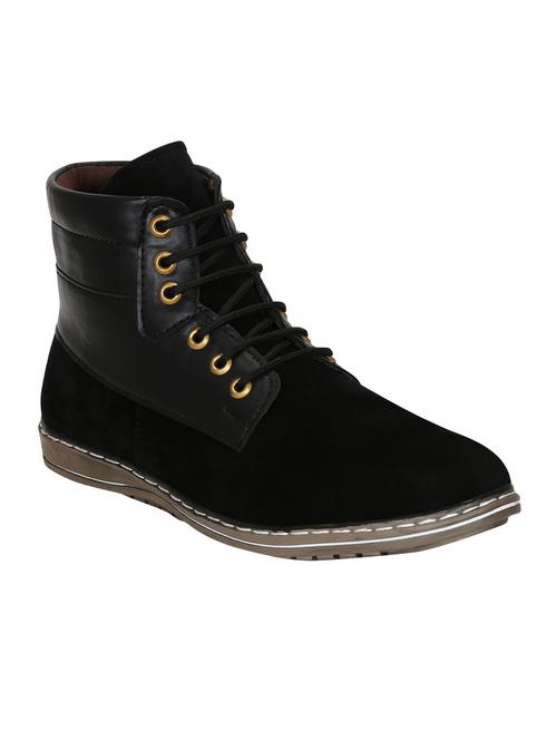 black synthetic high ankle boots - 15036833 - Standard Image - 1