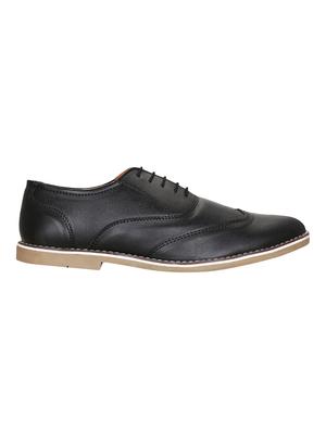 black leatherette lace-up brouge - 15036851 - Standard Image - 2