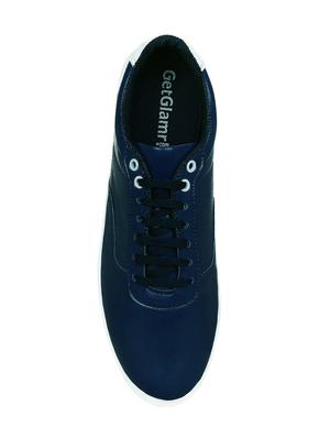 blue synthetic lace up sneakers - 15036857 - Standard Image - 4