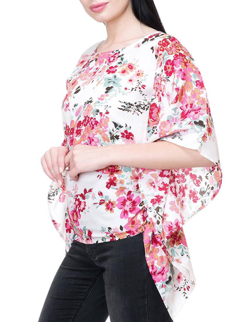 white polyester kaftan - 15036913 - Zoom Image - 2