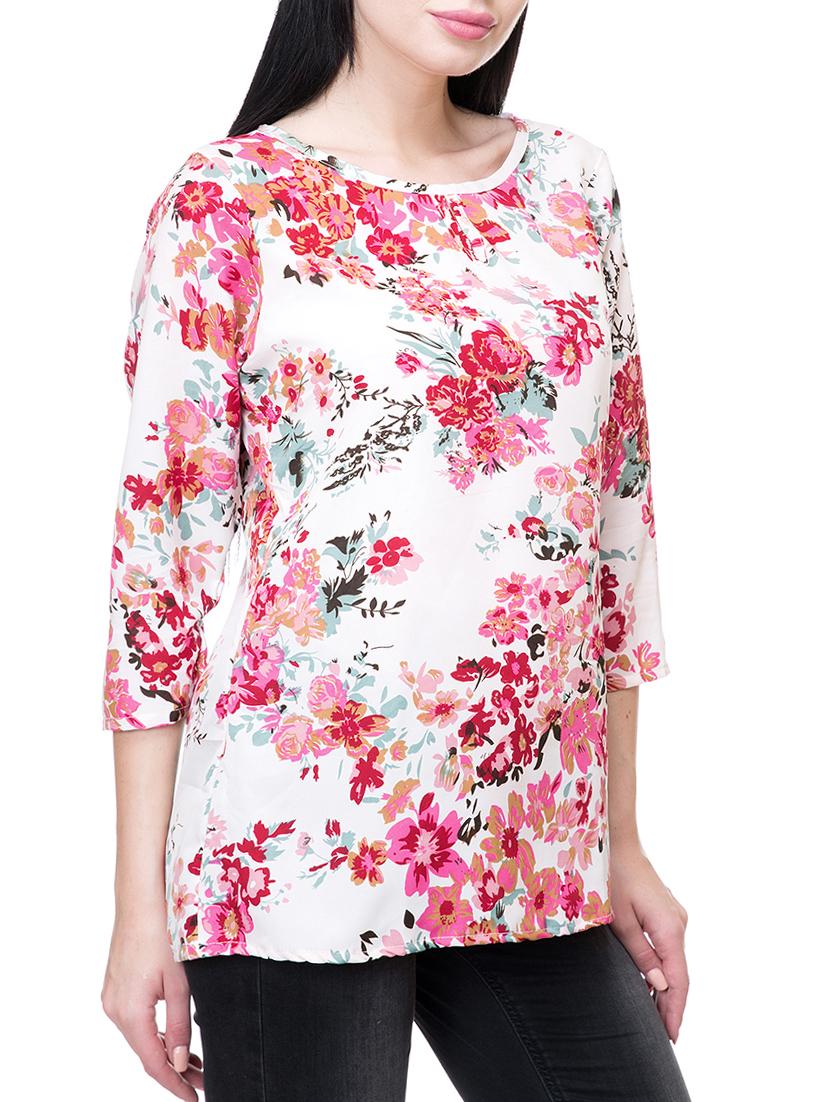 white printed casual top - 15036916 - Zoom Image - 2