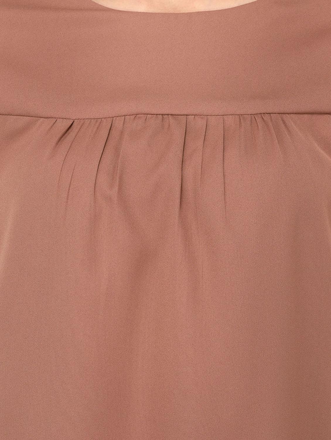 beige solid bell sleeved top - 15037159 - Zoom Image - 4