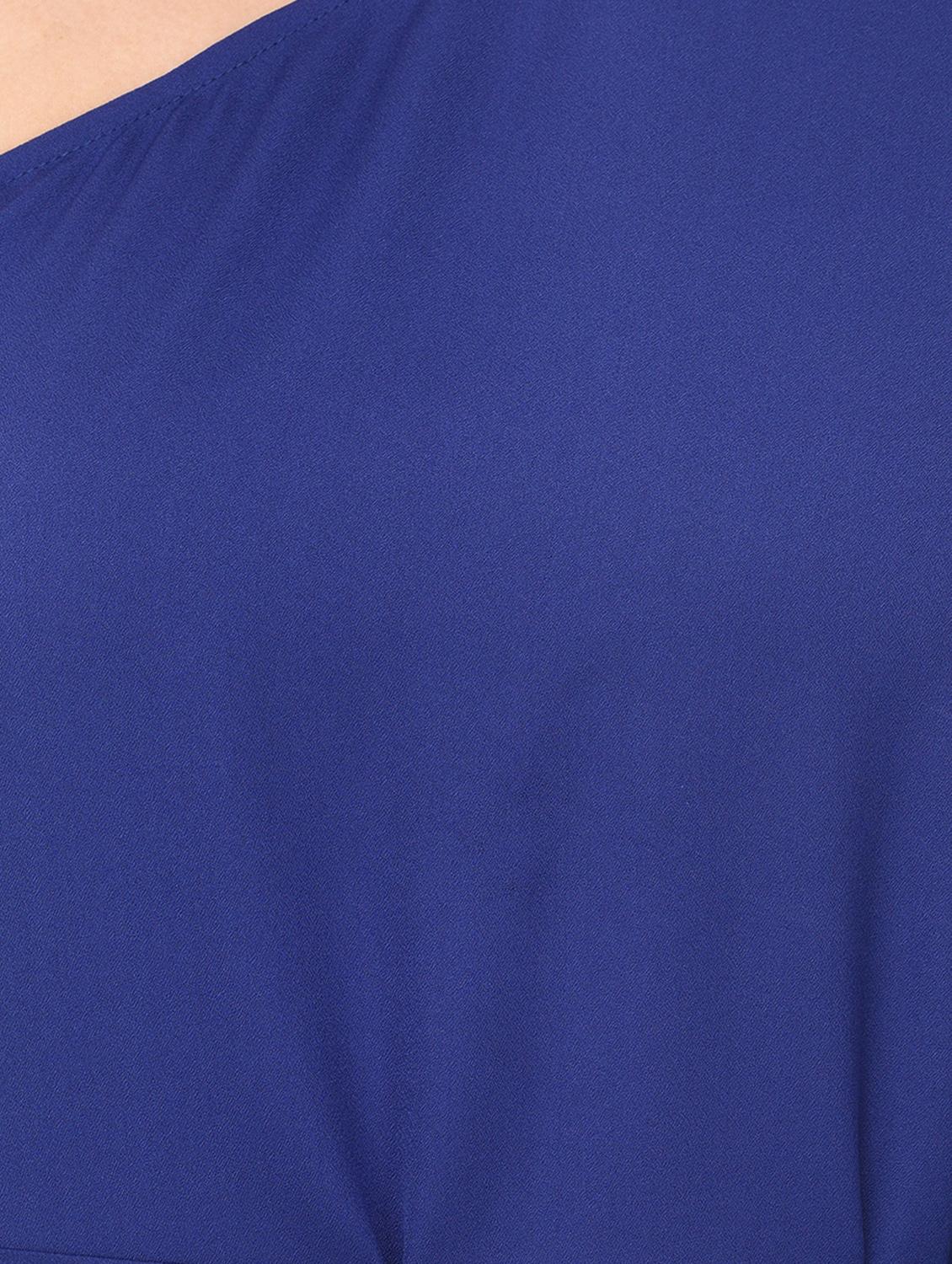 blue solid single shoulder top - 15037163 - Zoom Image - 4