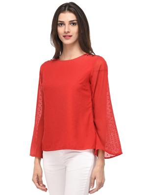 red solid dobby top - 15037180 - Standard Image - 2