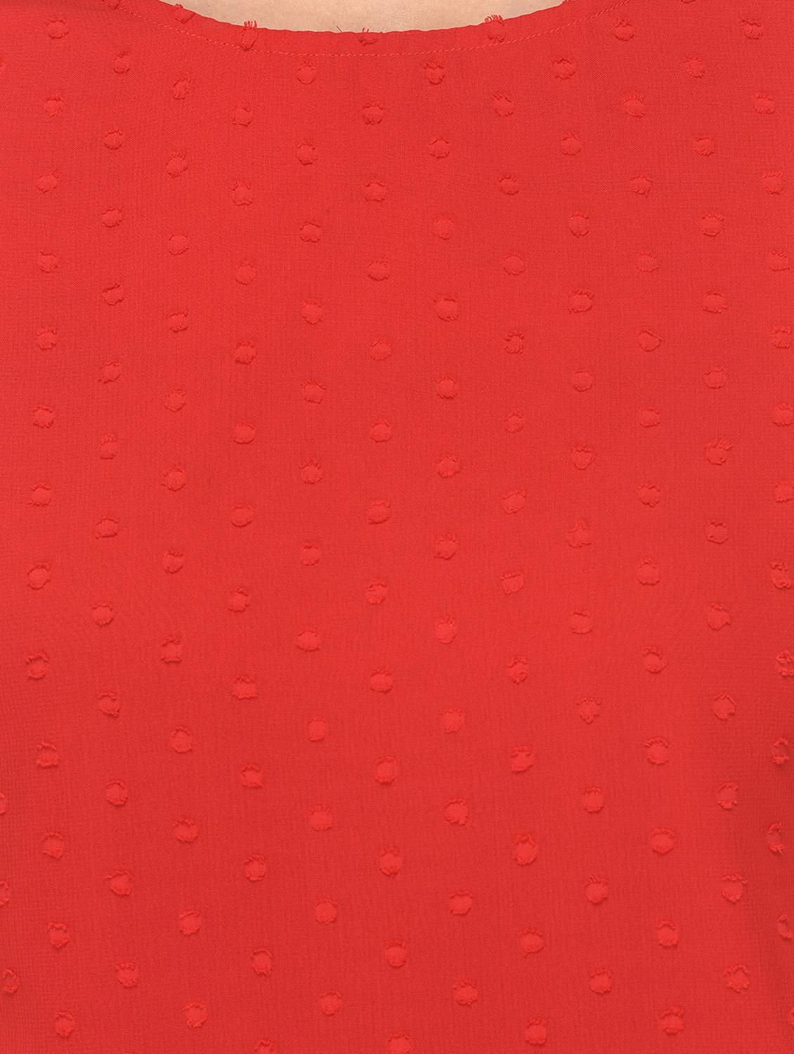 red solid dobby top - 15037180 - Zoom Image - 4
