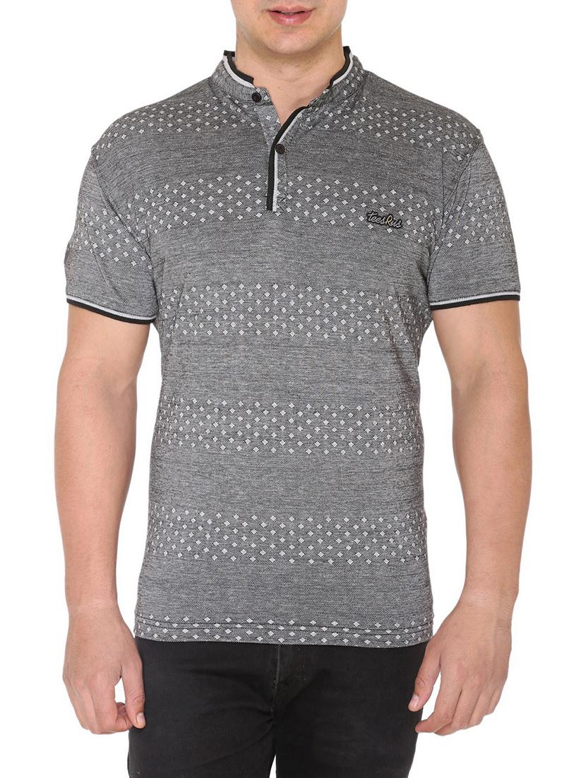 grey cotton all over print tshirt - 15037416 - Zoom Image - 1