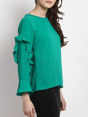 ruffle detail bell sleeved top - 15038420 - Standard Image - 2