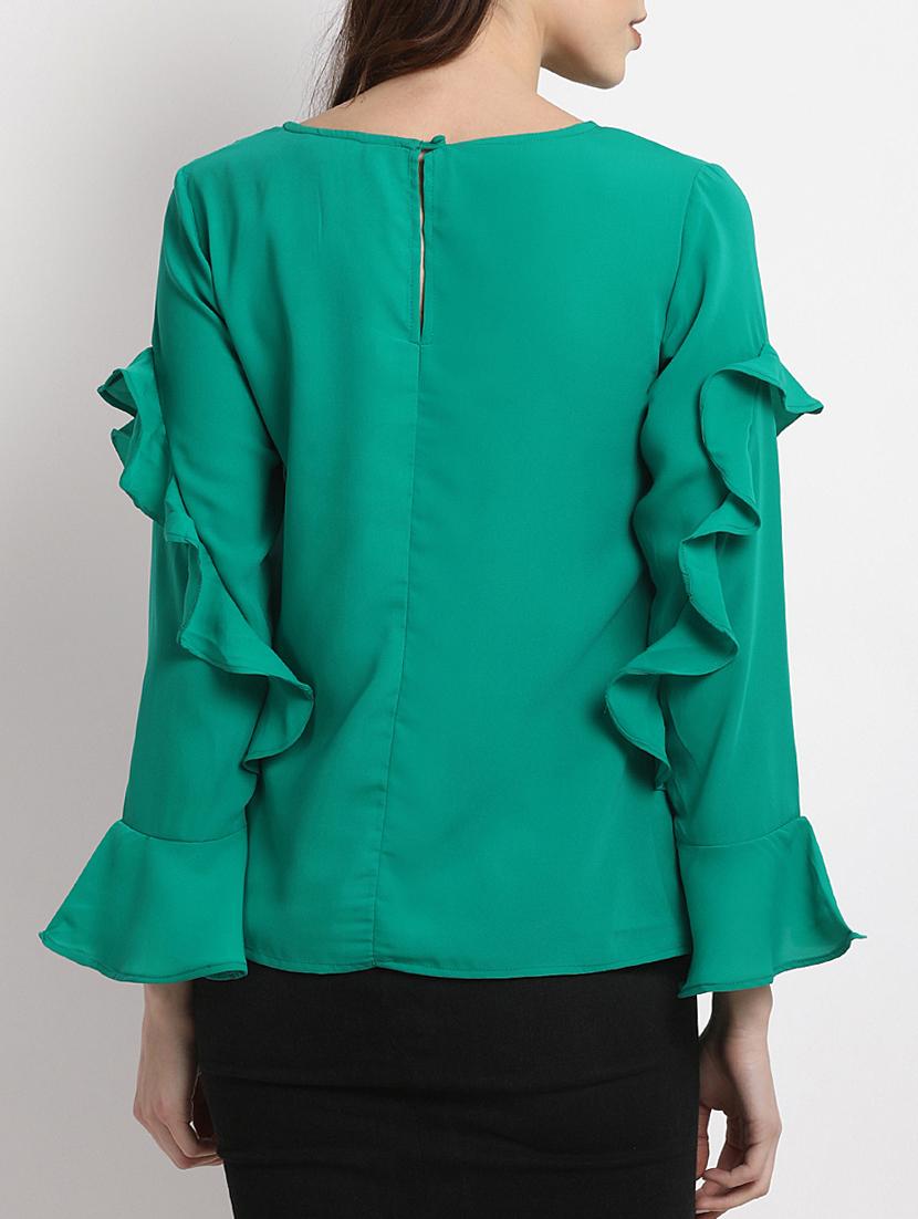 ruffle detail bell sleeved top - 15038420 - Zoom Image - 3