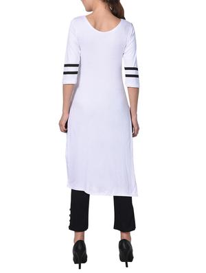 white cotton blend aline tunic - 15039570 - Standard Image - 3