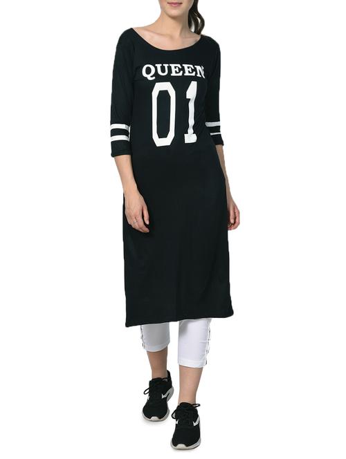 black cotton aline tunic - 15039573 - Standard Image - 1