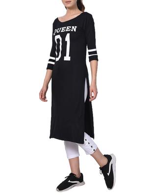 black cotton aline tunic - 15039573 - Standard Image - 2