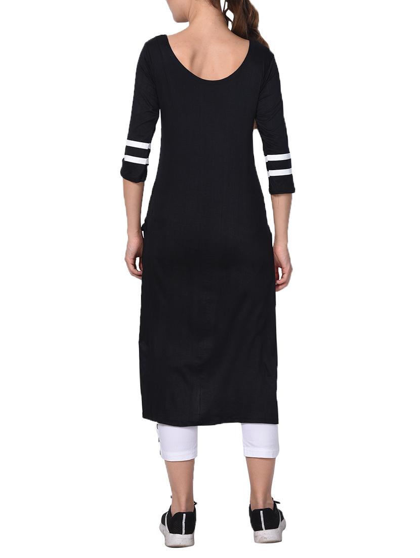 black cotton aline tunic - 15039573 - Zoom Image - 3