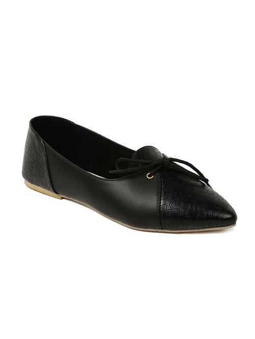 black faux leather slip on ballerina - 15039686 - Standard Image - 1