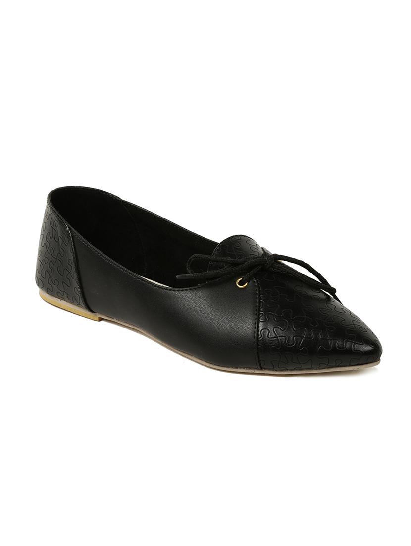 black faux leather slip on ballerina - 15039686 - Zoom Image - 1