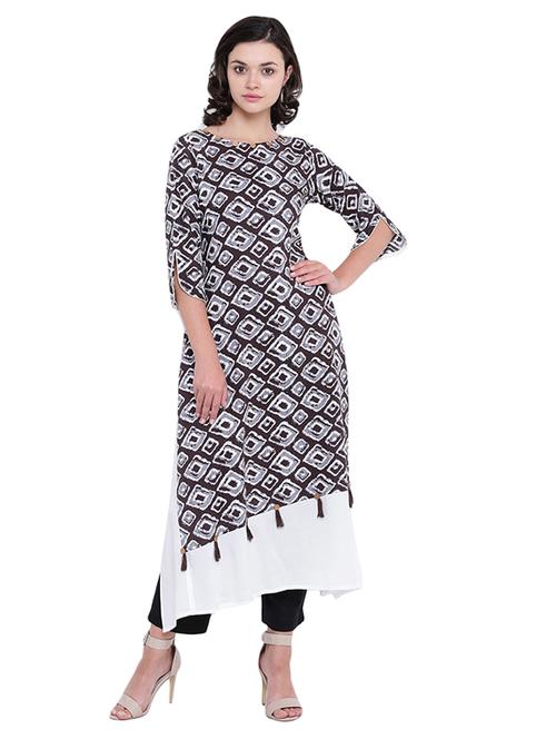 printed layered kurta - 15040139 - Standard Image - 1