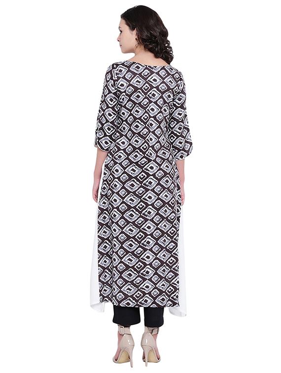 printed layered kurta - 15040139 - Zoom Image - 3