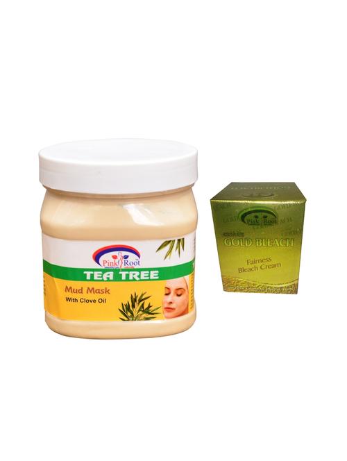pink root gold bleach 50g and pink root tea tree mud mask 500ml - 15040523 - Standard Image - 1