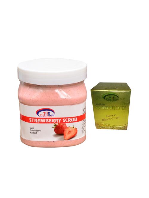 pink root gold bleach 50g and pink root strawberry scrub 500ml - 15040542 - Standard Image - 1