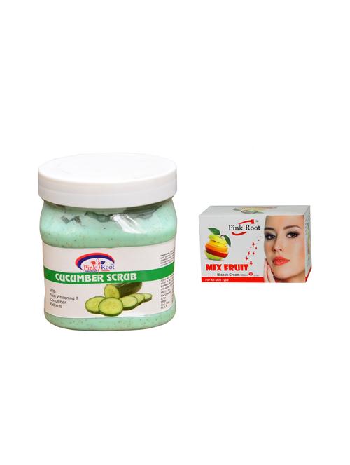 pink root mix fruit bleach 50g and pink root cucumber scrub 500ml - 15040589 - Standard Image - 1