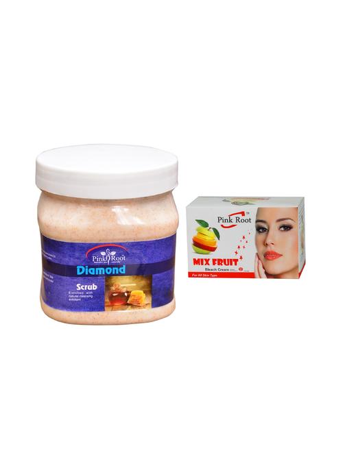pink root mix fruit bleach 50g and pink root diamond scrub 500ml - 15040590 - Standard Image - 1