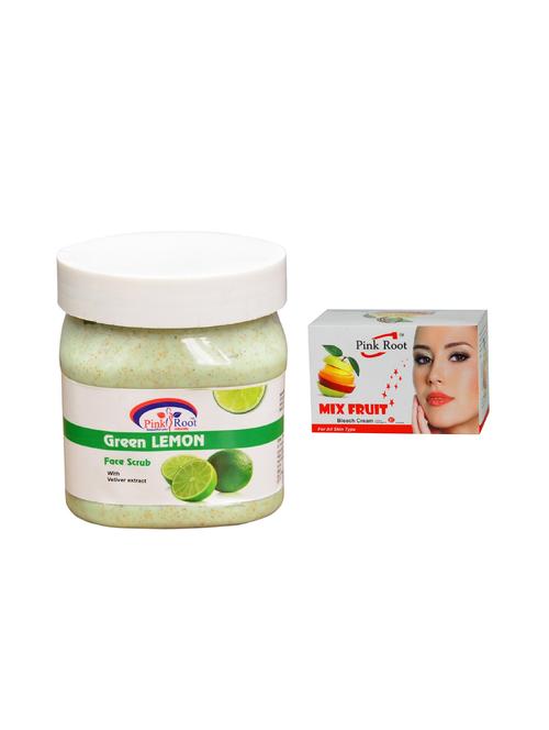 pink root mix fruit bleach 50g and pink root green lemon scrub 500ml - 15040594 - Standard Image - 1