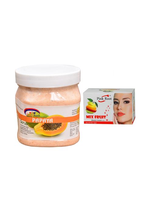 pink root mix fruit bleach 50g and pink root papaya scrub 500ml - 15040598 - Standard Image - 1