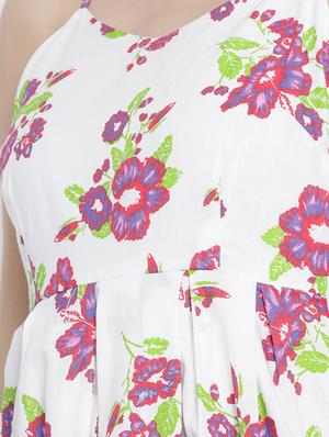 white floral fit & flare dress - 15041395 - Standard Image - 5