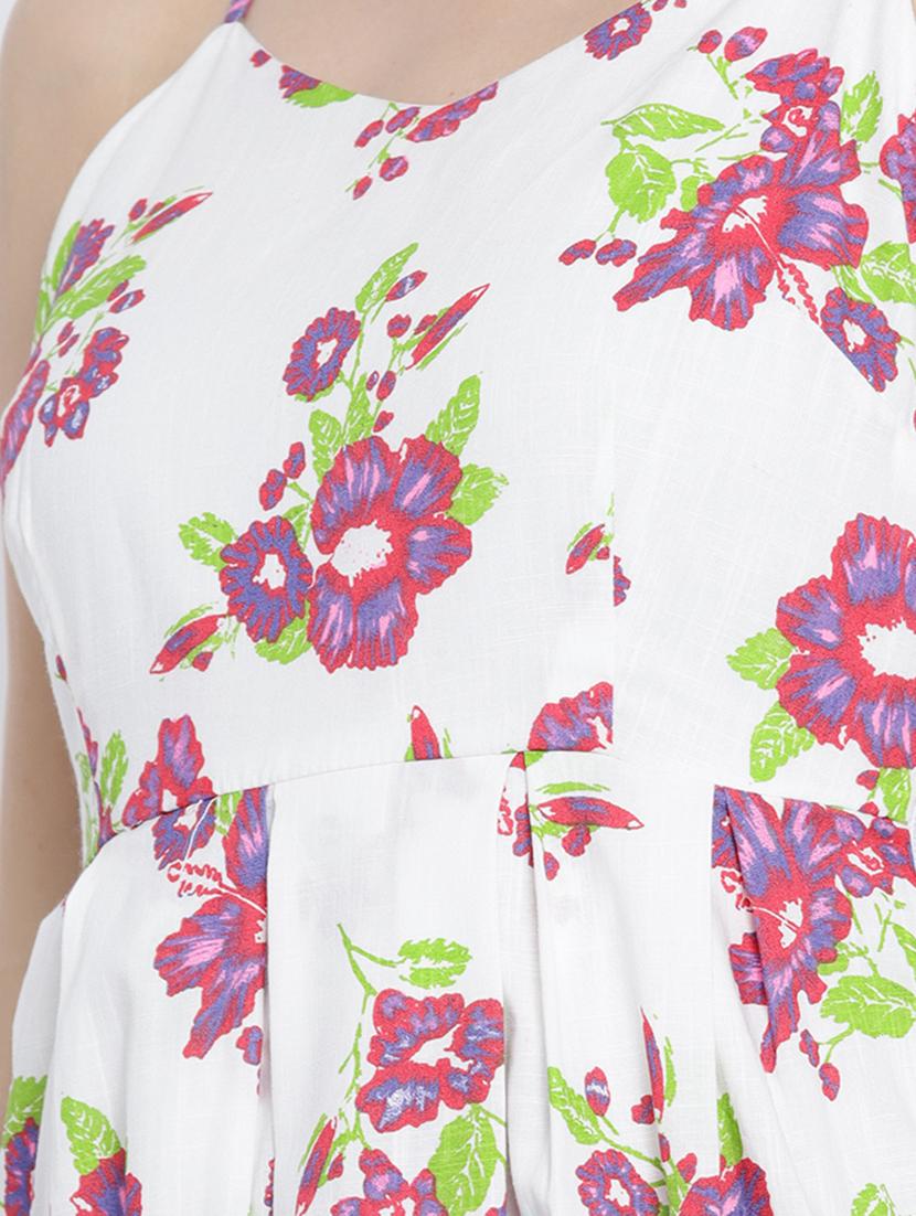 white floral fit & flare dress - 15041395 - Zoom Image - 5