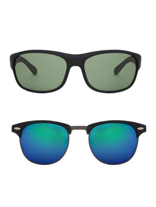zyaden combo of two sunglasses wrap-around & clubmaster-combo-2194 - 15042403 - Standard Image - 1