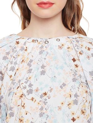 round neck floral asymmetric top - 15042627 - Standard Image - 4