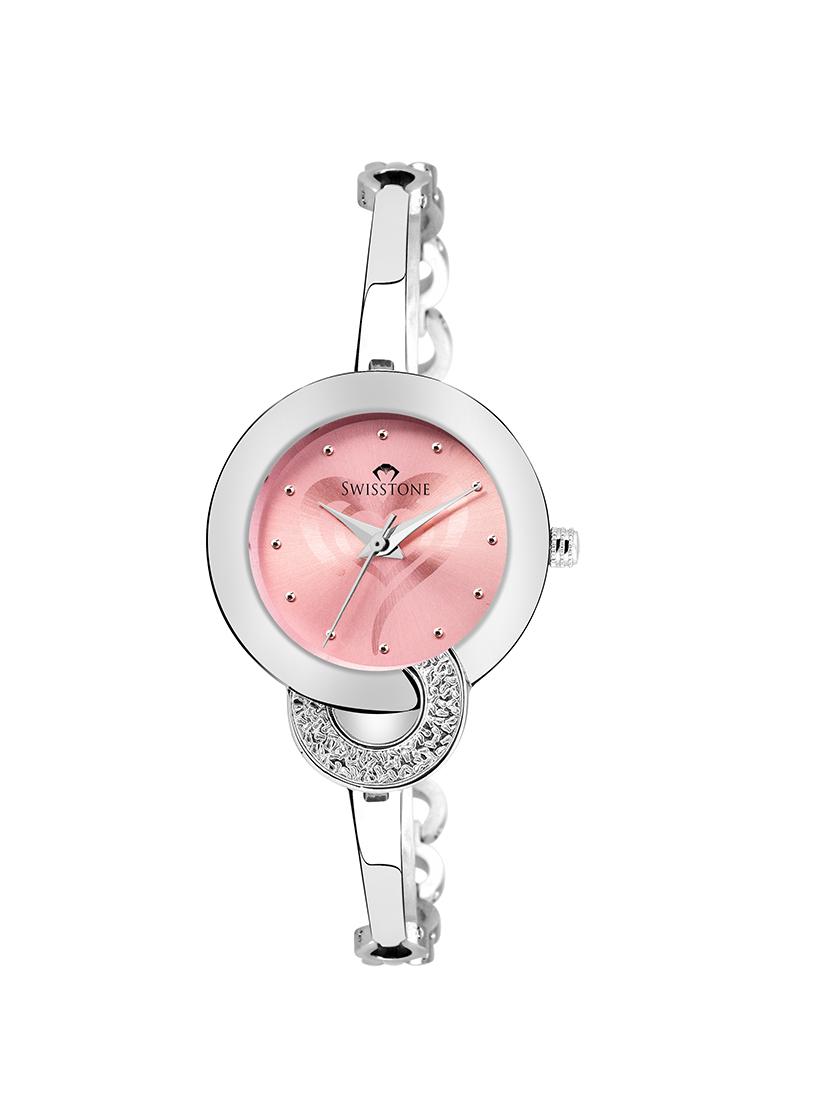 swisstone jewels215-pnkslv bracelet wrist watch for women - 15042666 - Zoom Image - 1
